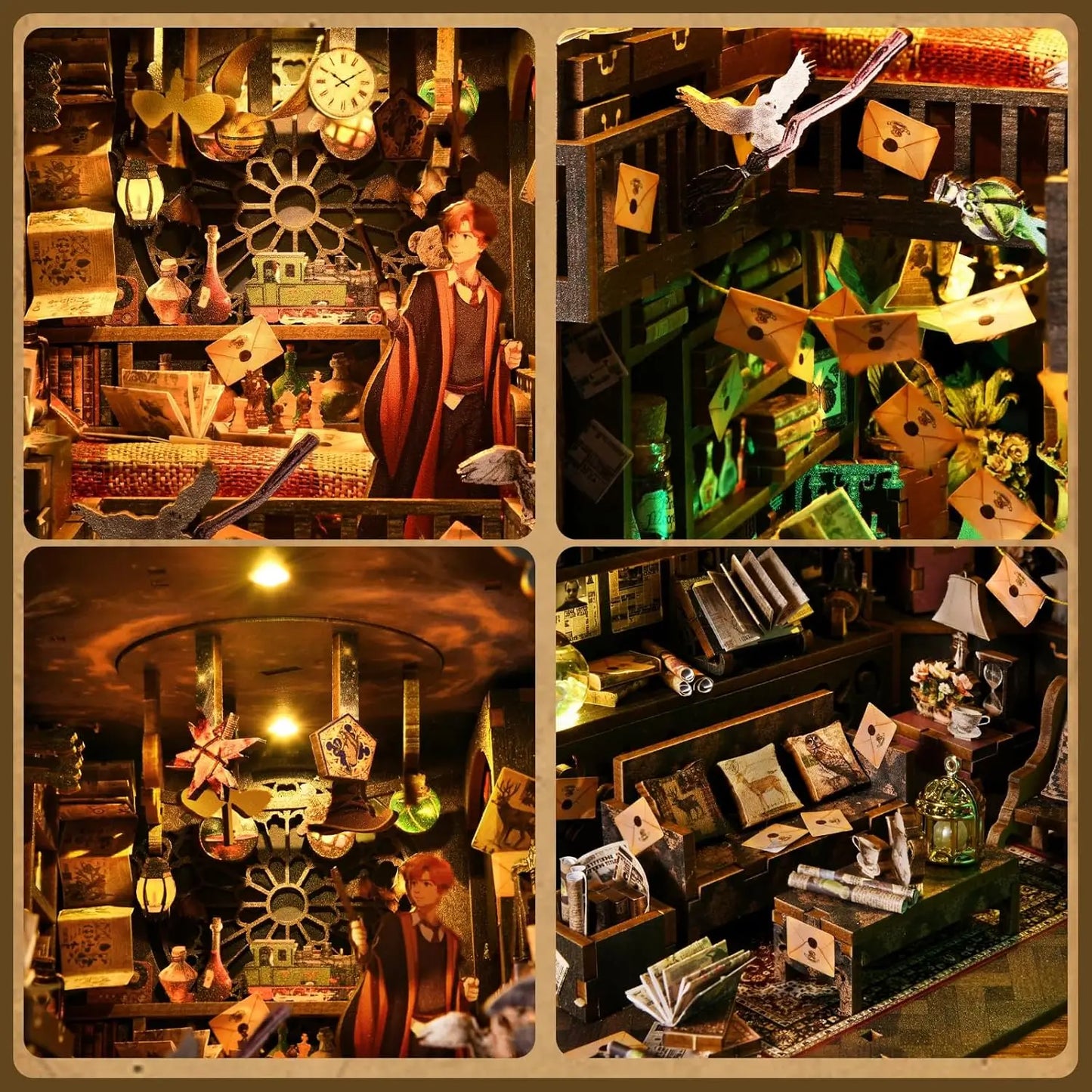 🏠 Book Nook “The House of Magic” – DIY Diorama of Magic School with LED Lights
