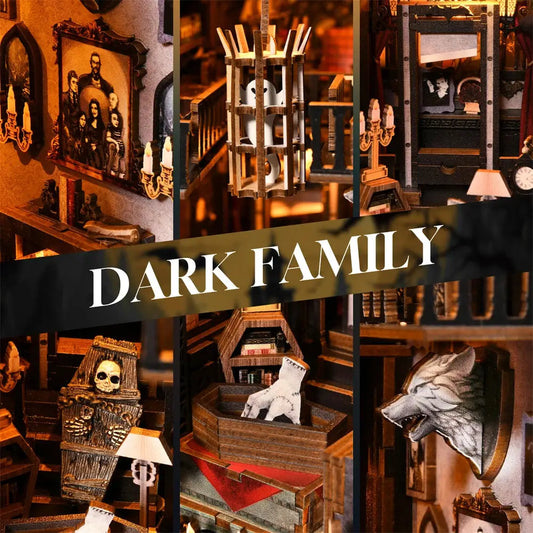 Book Nook "Dark Family" – DIY Gothic Diorama Kit for Bookshelf